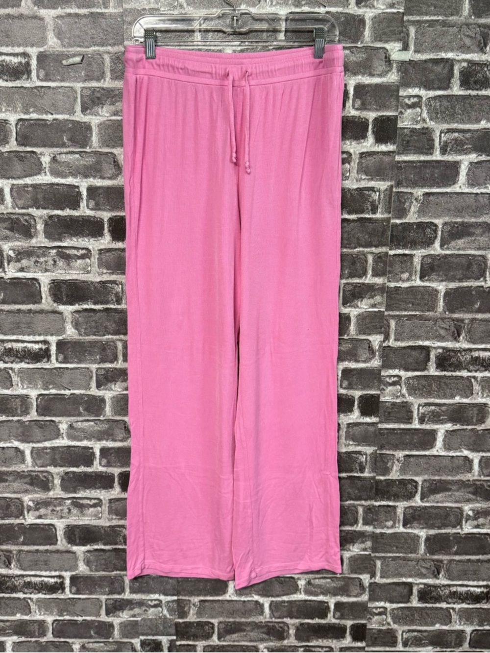 Nuuds pajama pants Pink Ribbed Boot leg style